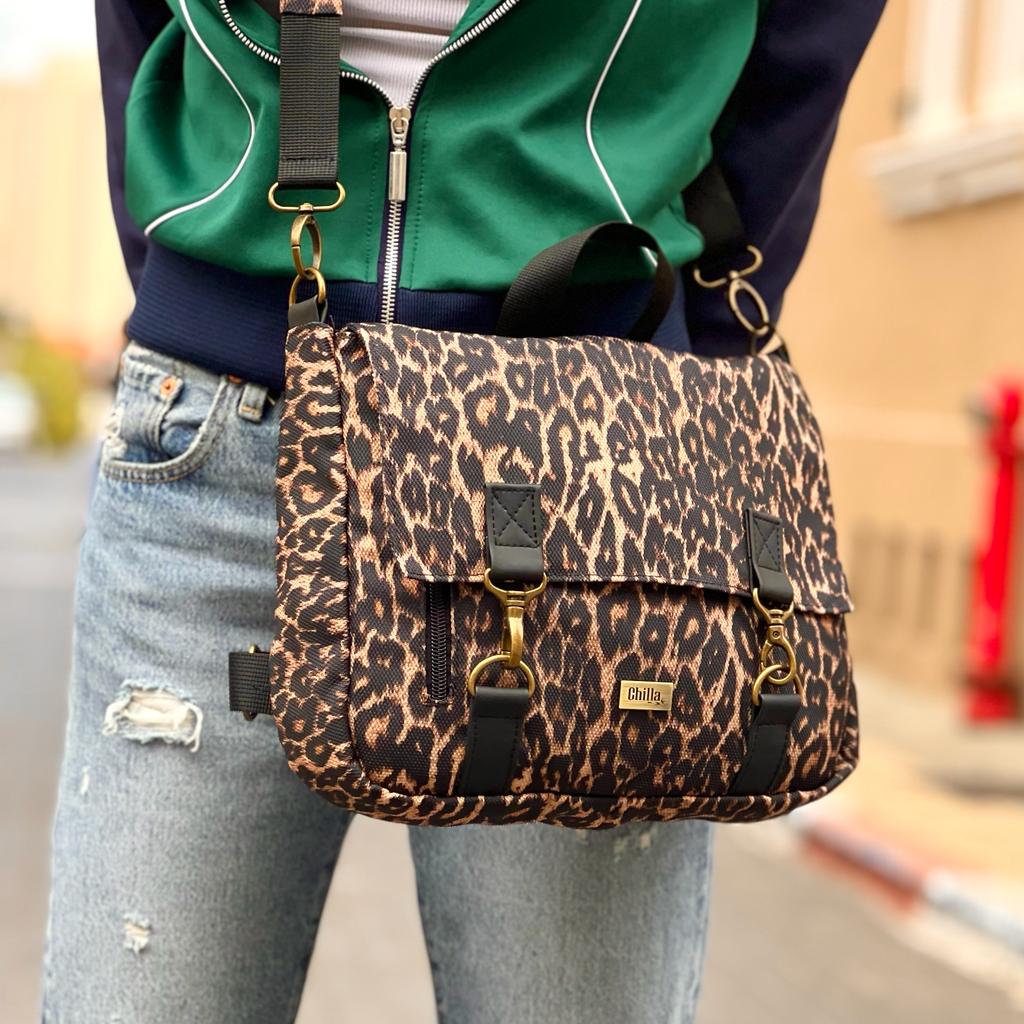 New Leopard 'Jaffa' Backpack/Side Bag - Chilla Vegan Bags