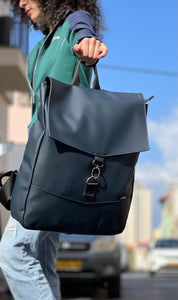 תיק גב סטודנטס גדול כחול כהה כהה