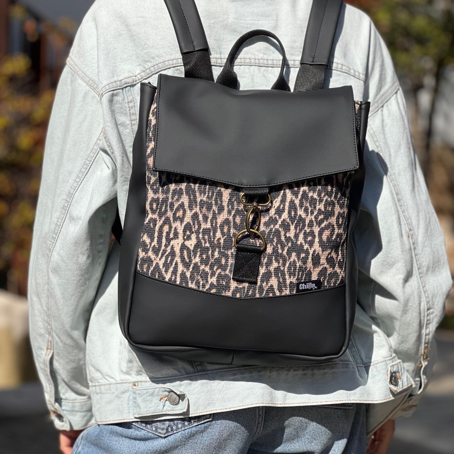 Leopard with Black Mini Students Backpack