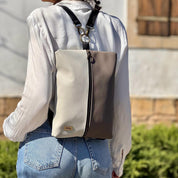 תיק נעם שמנת טקסטורה עם חום נובוק