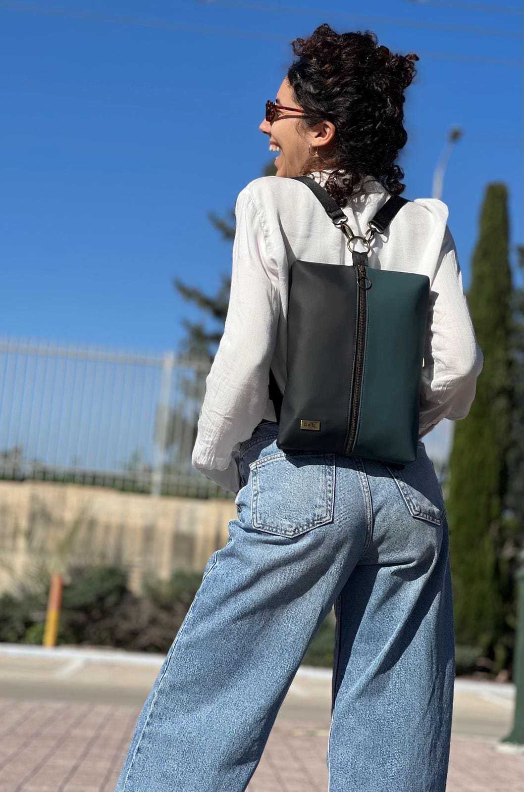 תיק נעם שחור עם טורקיז נובוק