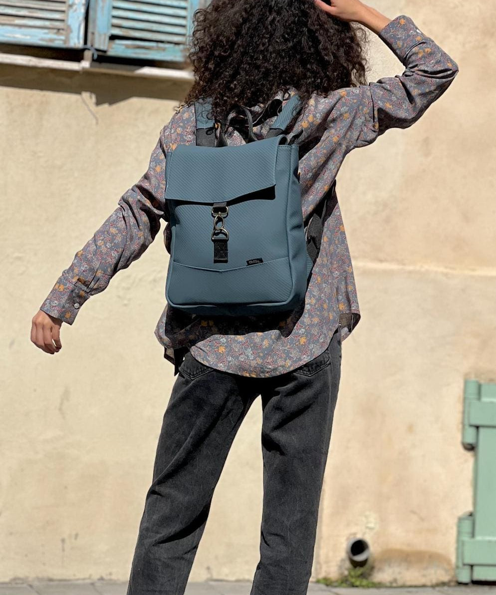 תיק מיני סטודנטס כחול אפור קרבון