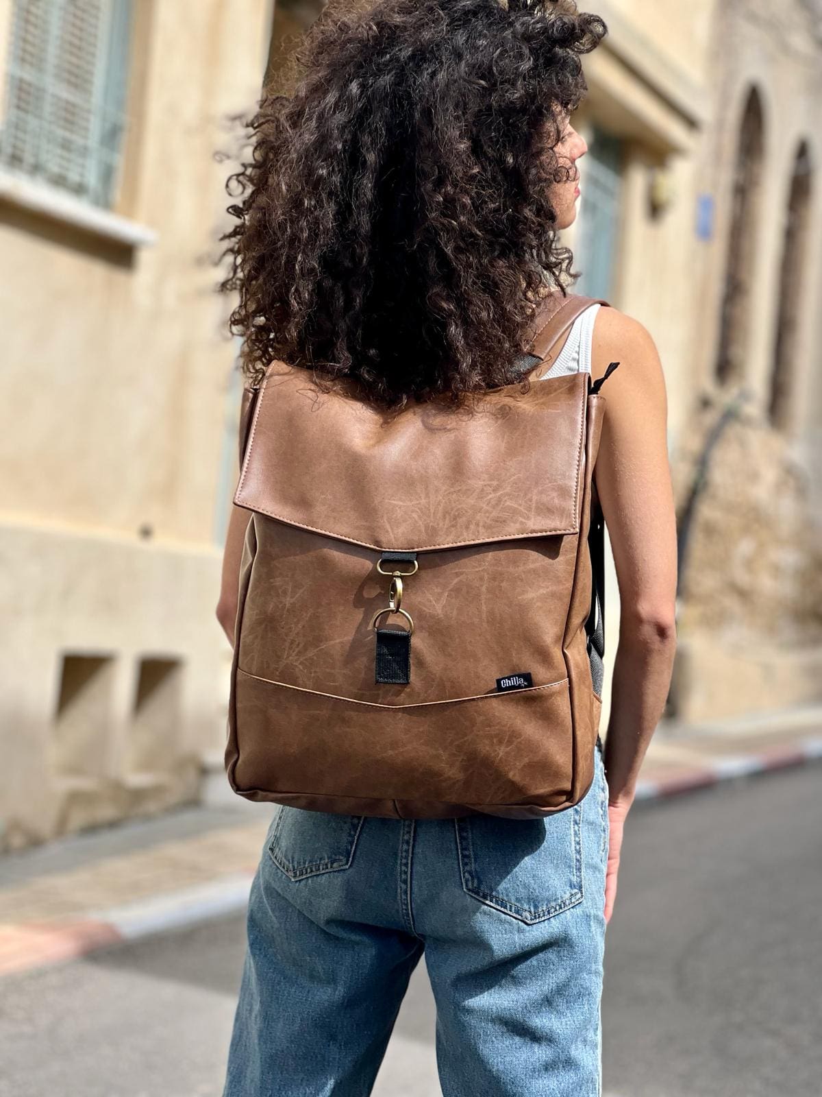 תיק גב סטודנטס גדול קאמל רטרו