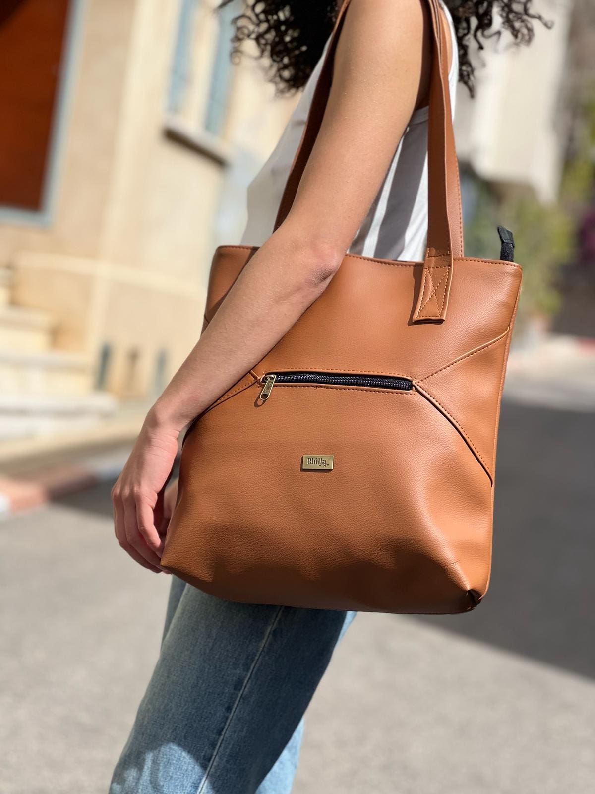 תיק צד Tommy קאמל טקסטורה