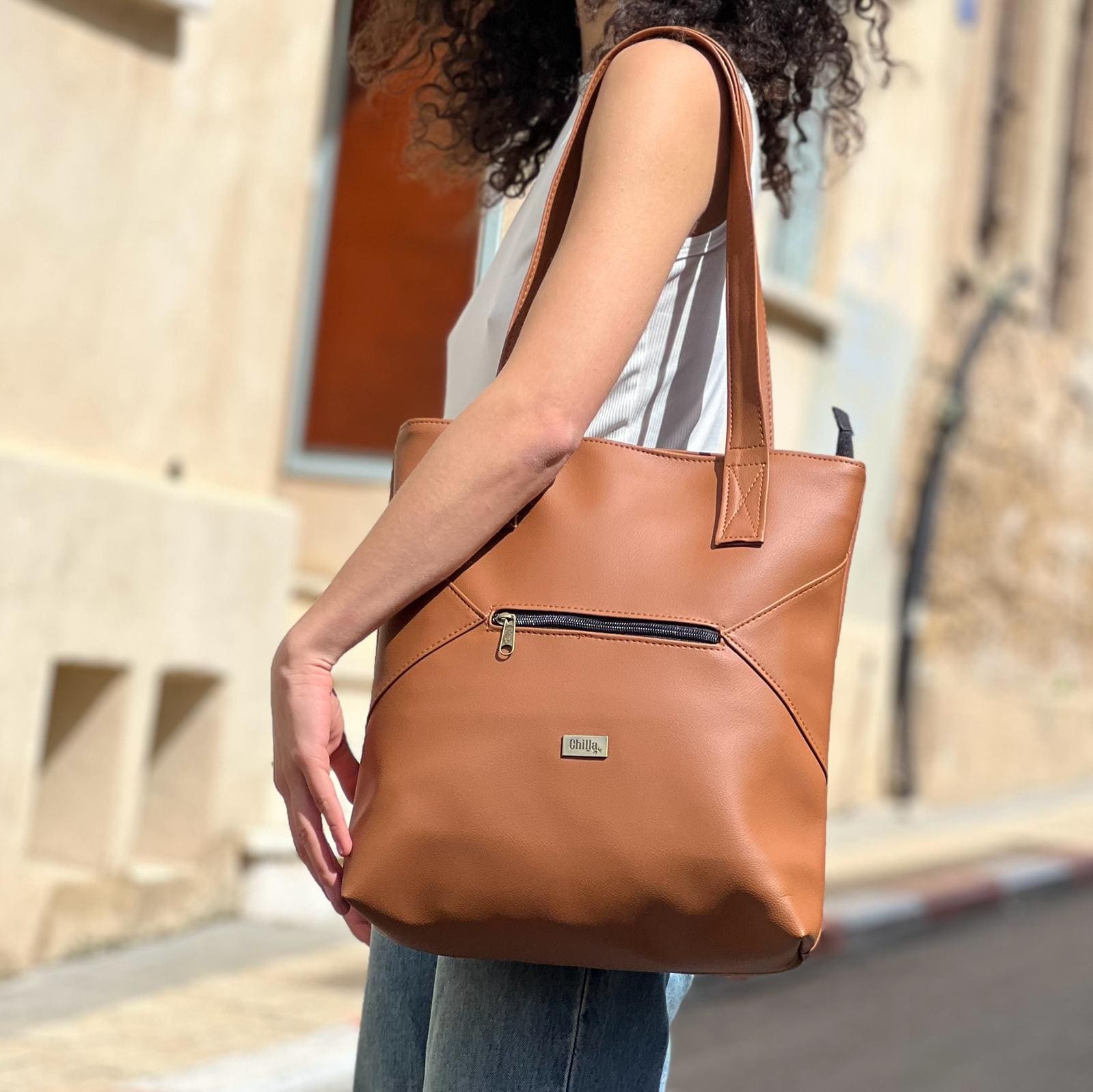 תיק צד Tommy קאמל טקסטורה