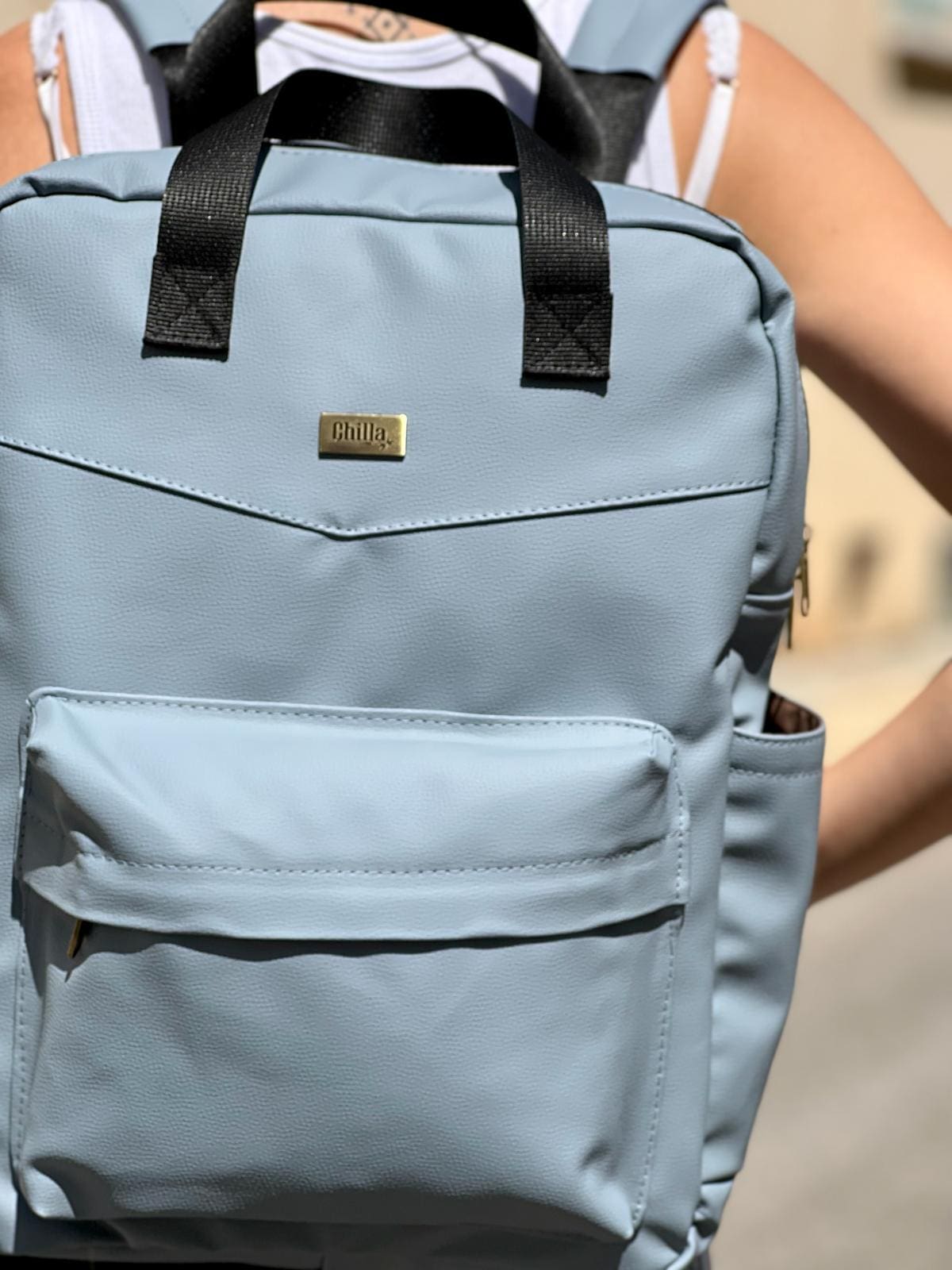 תיק NOAH תכלת-אפרפר טקסטורה