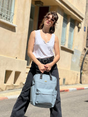 תיק NOAH תכלת-אפרפר טקסטורה