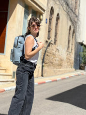 תיק NOAH תכלת-אפרפר טקסטורה