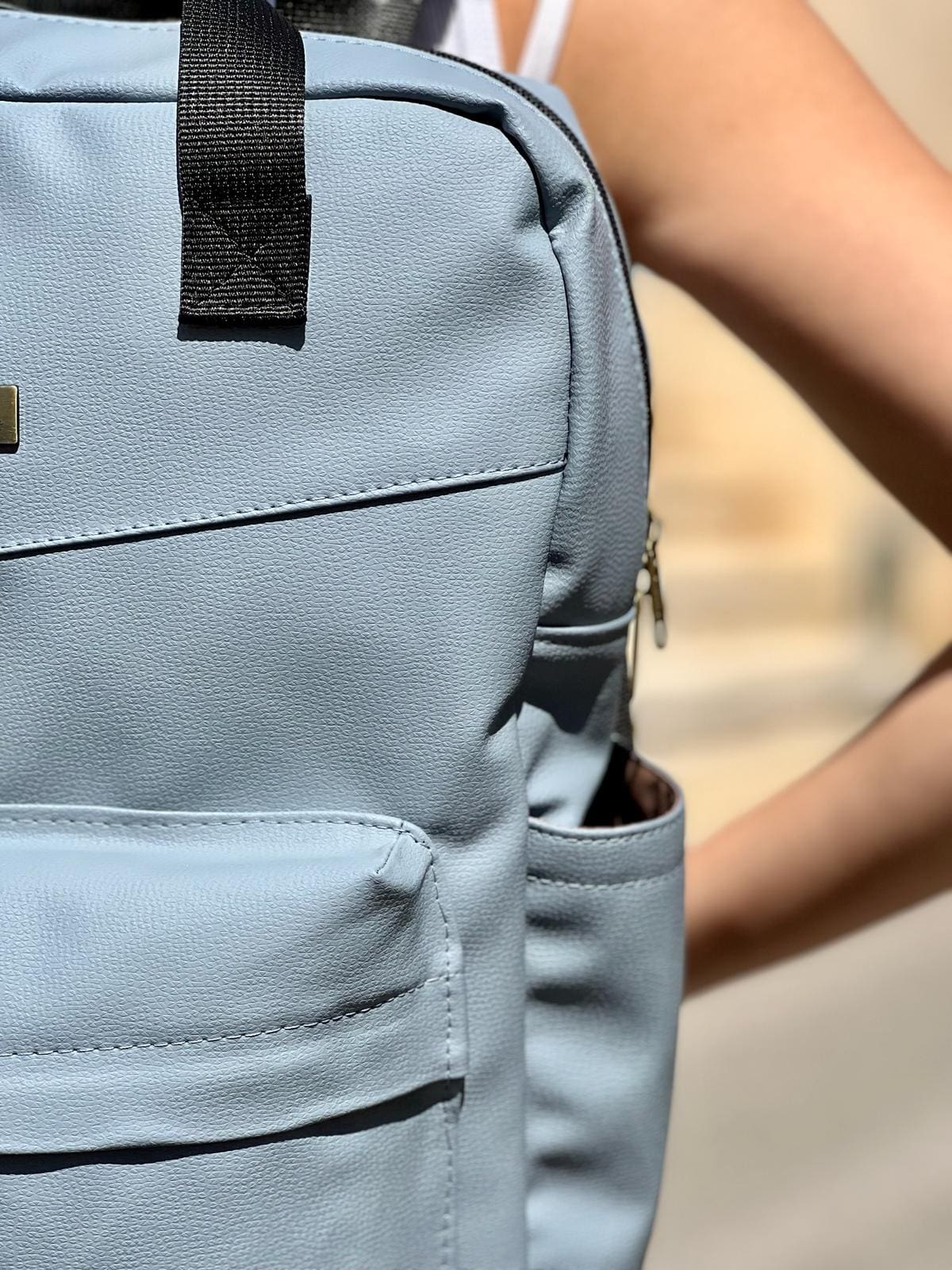 תיק NOAH תכלת-אפרפר טקסטורה