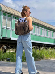 תיק גב/צד Jaffa גדול פסים