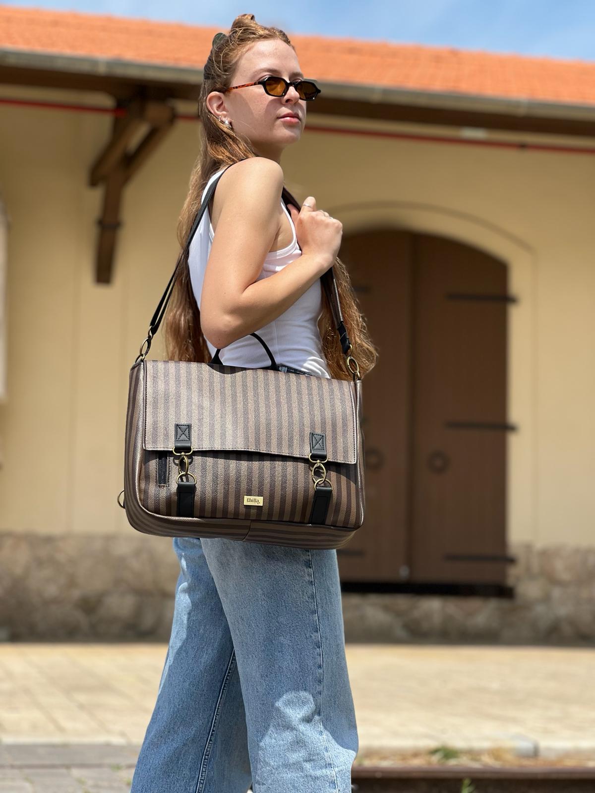Large Jaffa Striped Backpack/Side Bag