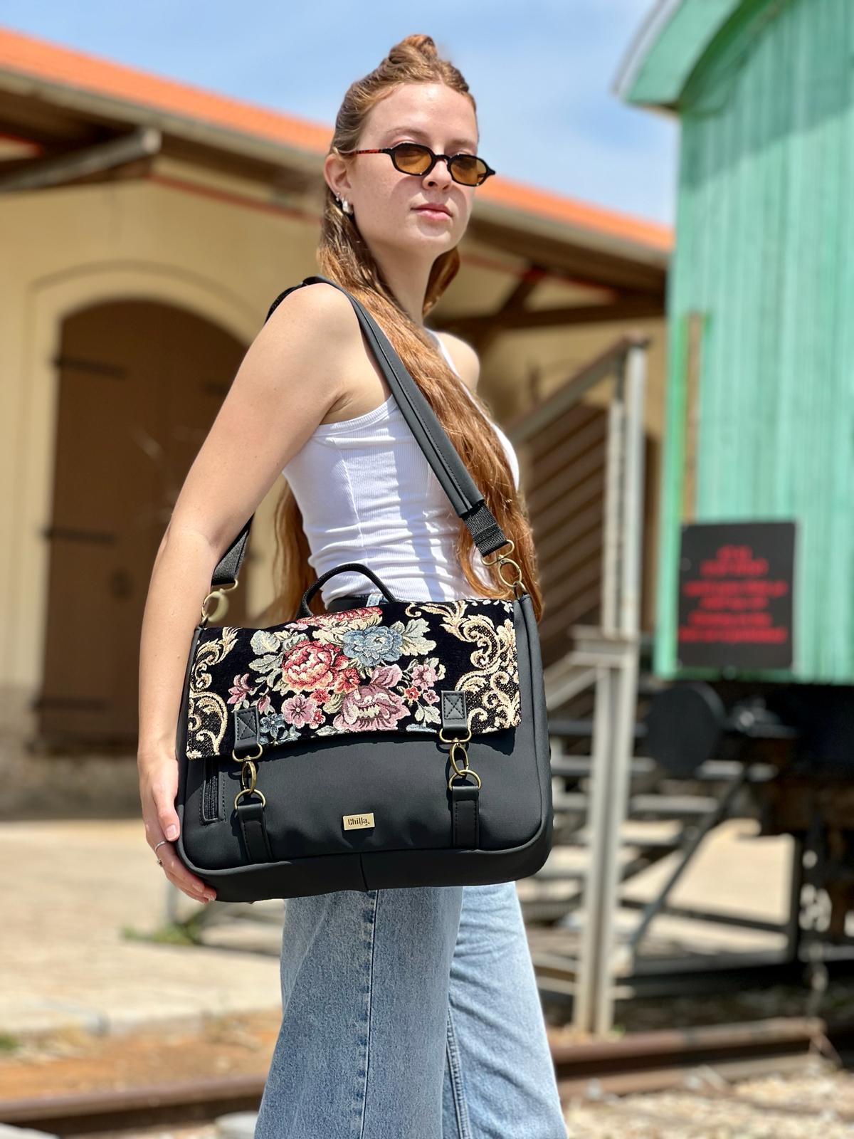 Large Jaffa Vintage Flowery Backpack/Side Bag