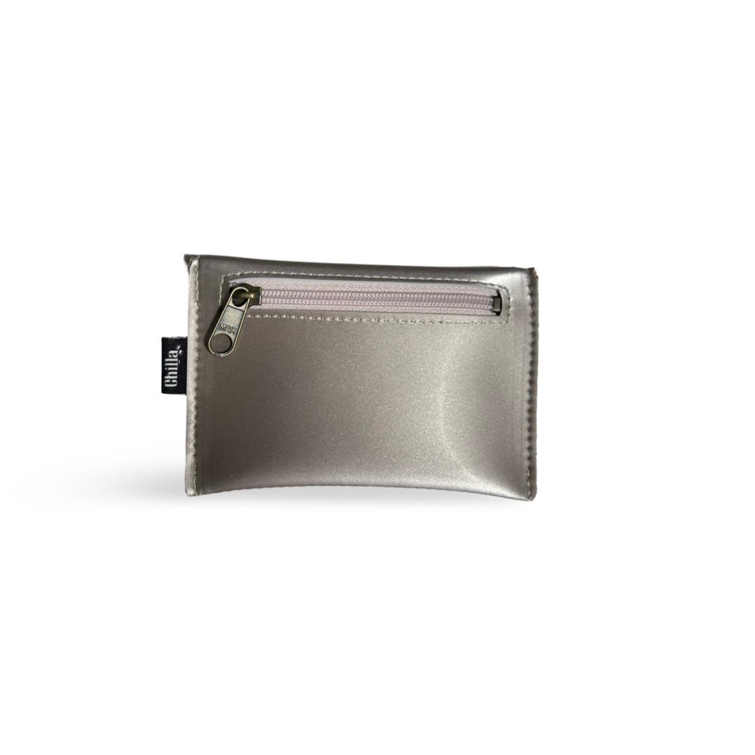 Silver Metallic Small Wallet - Chilla Vegan Bags