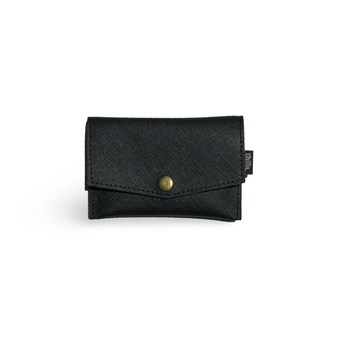 Black Textured New Small Wallet
