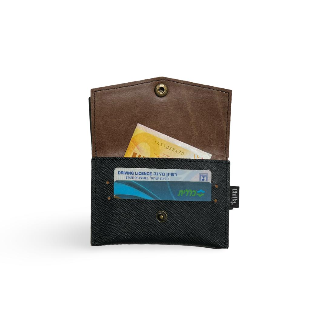 Black Textured New Small Wallet