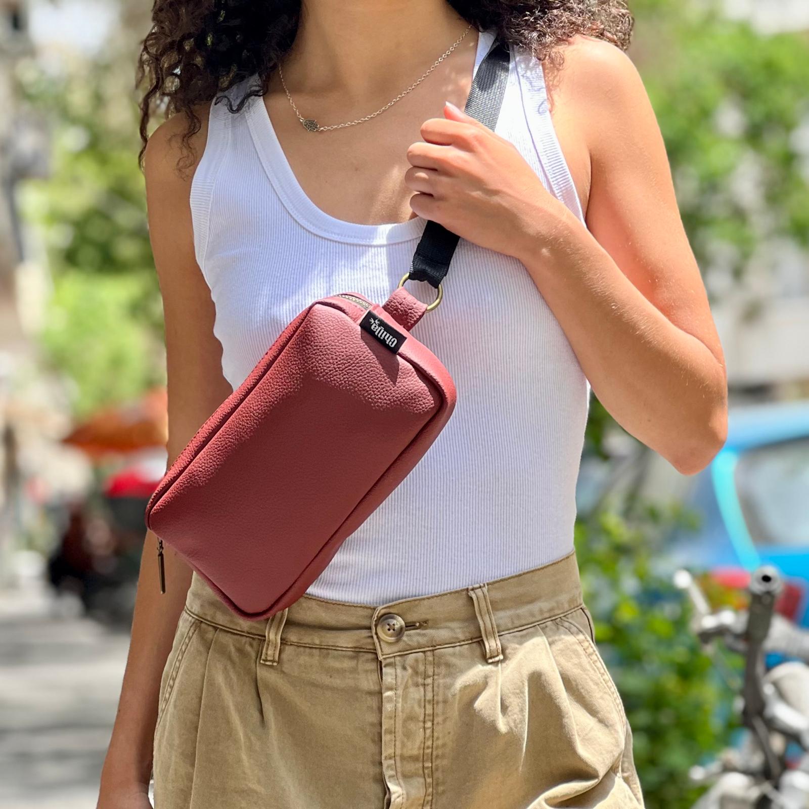 Cherry Faux Leather Lawrence Fanny Pack
