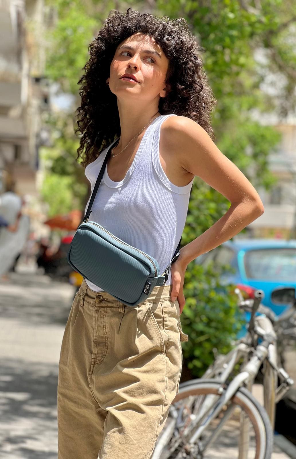 פאוץ' 'לורנס' קרבון אפור ירוק