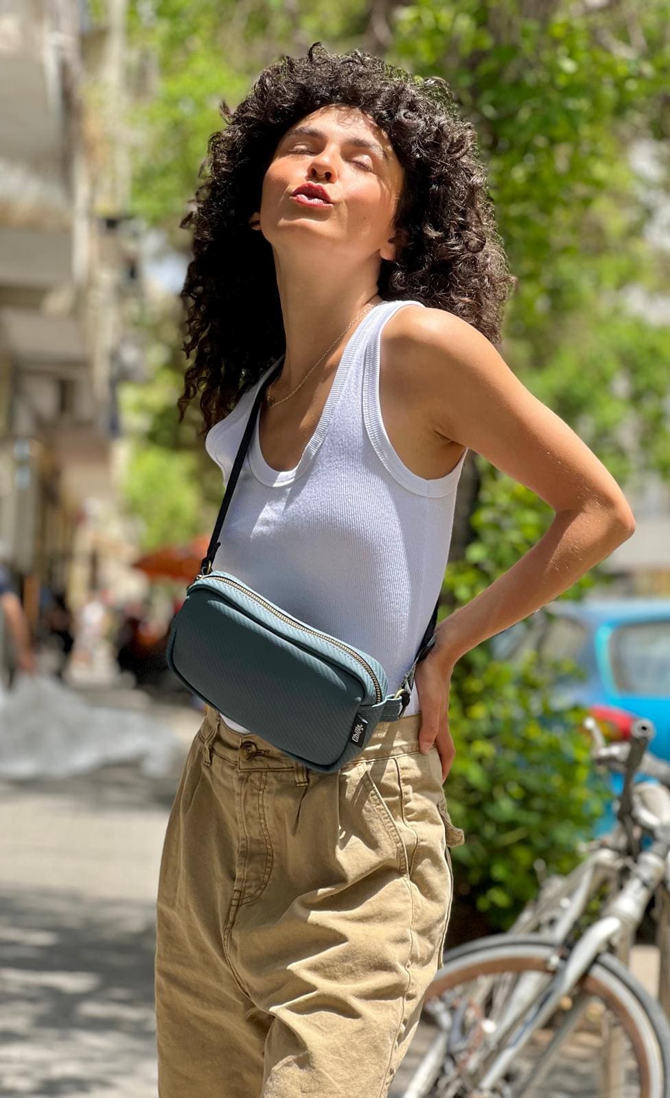 פאוץ' 'לורנס' קרבון אפור ירוק