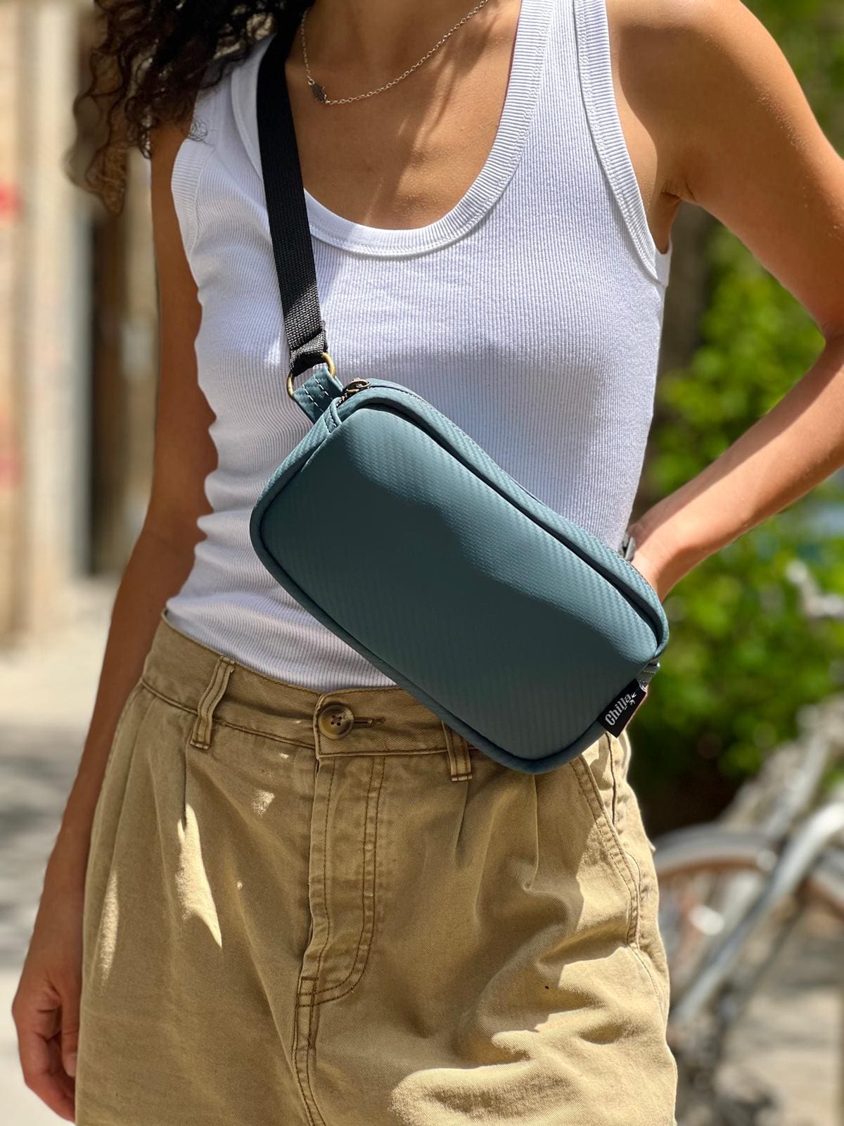 פאוץ' 'לורנס' קרבון אפור ירוק