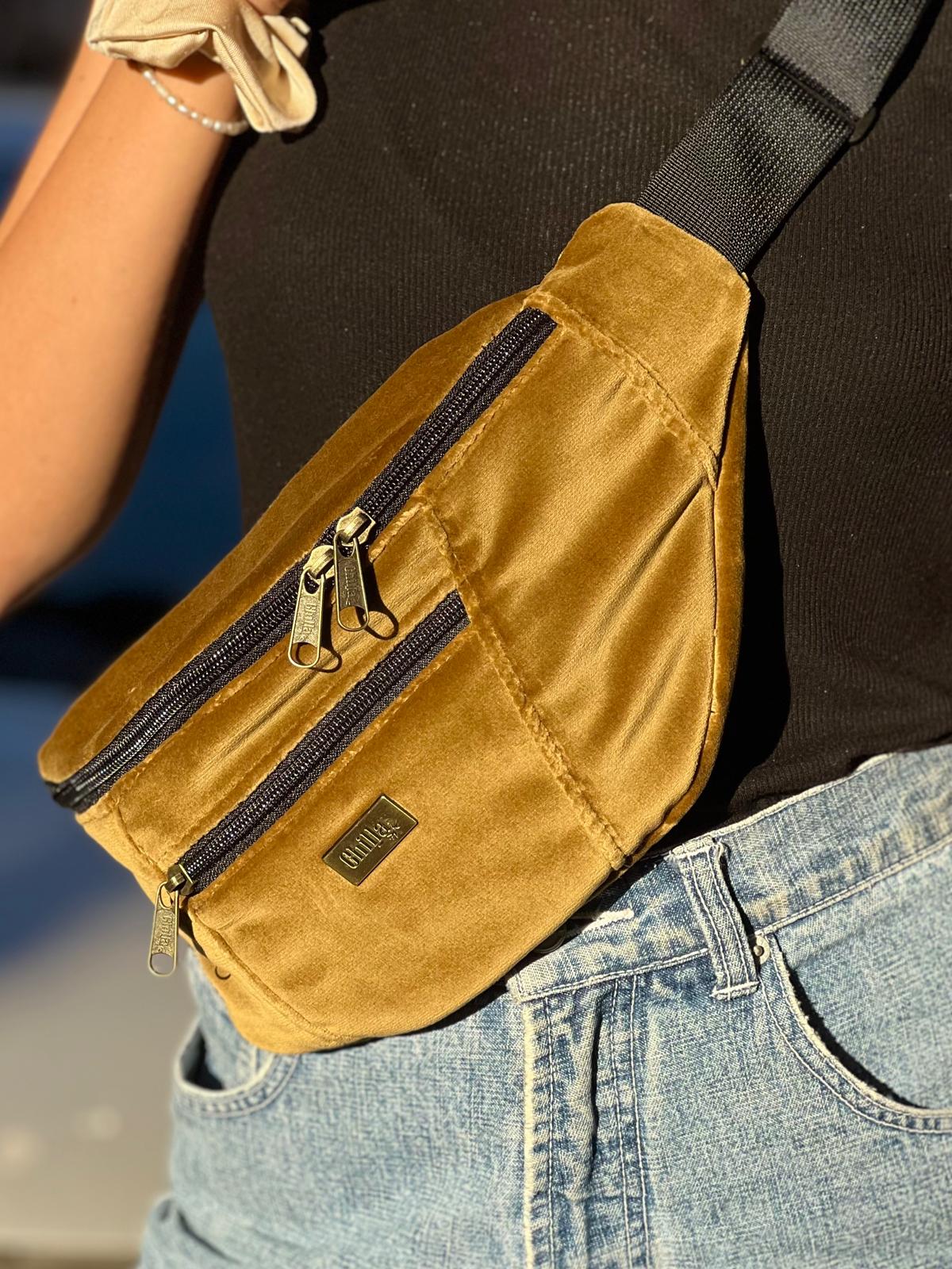 Golden Mustard Velvet Large Roni Fanny Pack