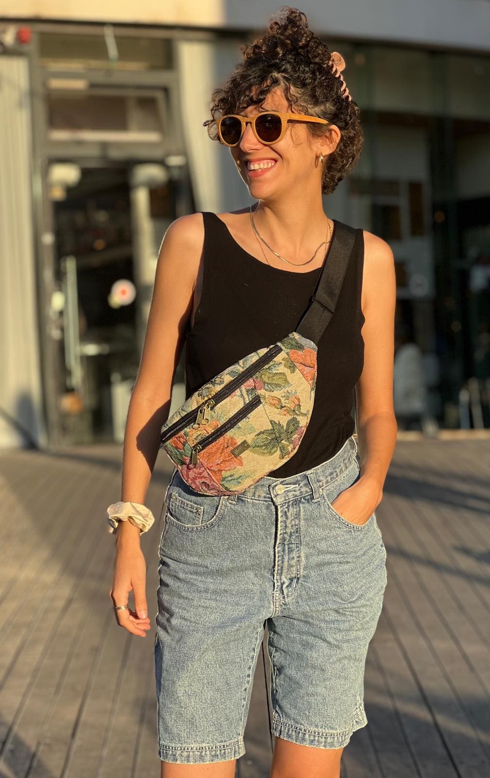 פאוץ' רוני גדול וינטייג' שמנת גובלן