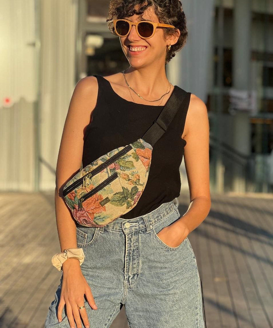 פאוץ' רוני גדול וינטייג' שמנת גובלן