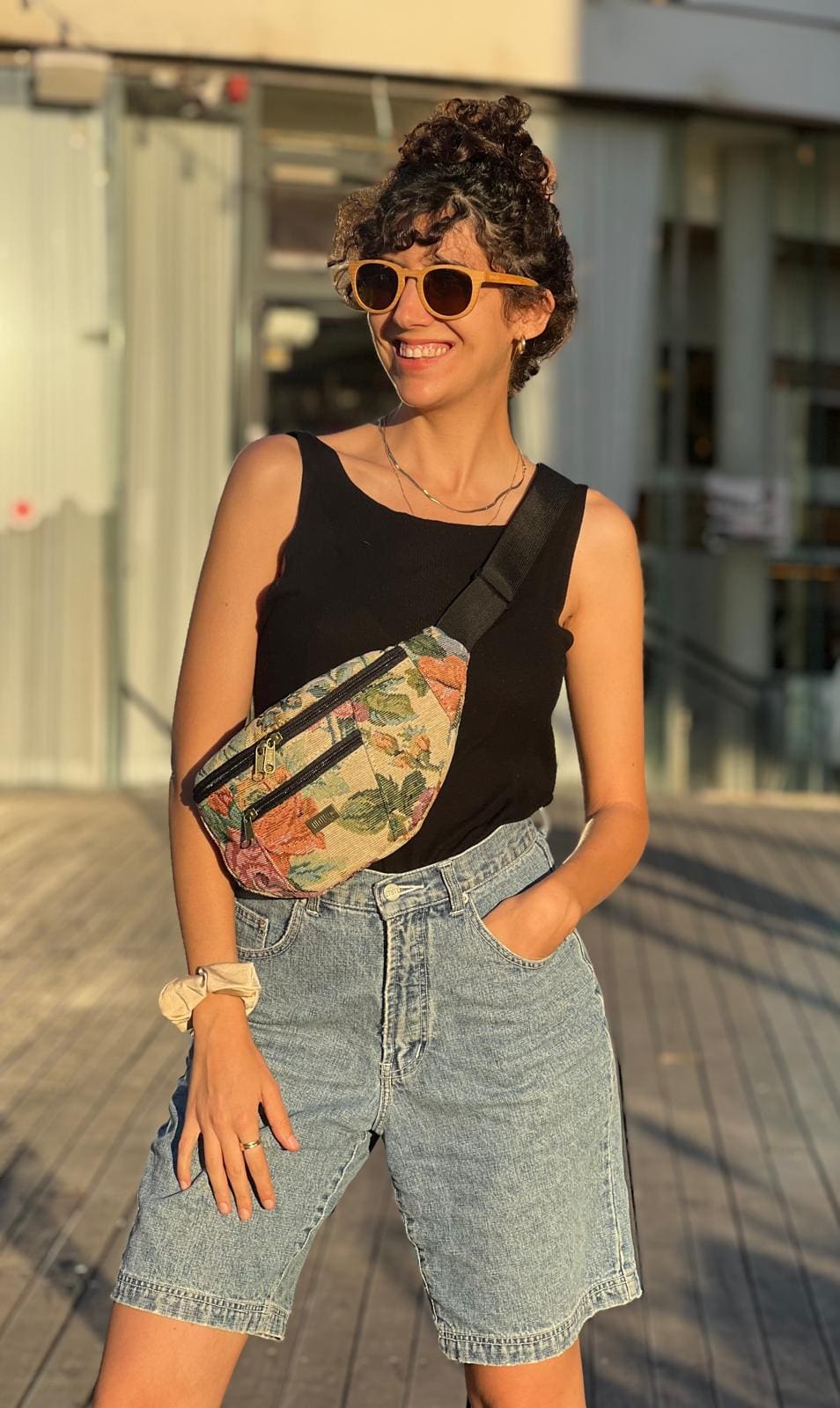 פאוץ' רוני גדול וינטייג' שמנת גובלן