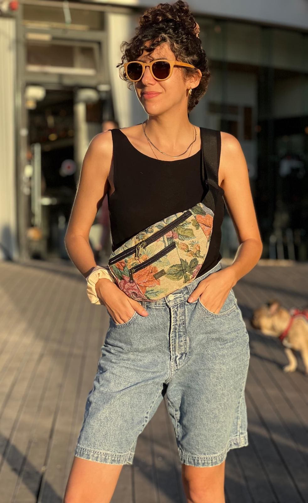 פאוץ' רוני גדול וינטייג' שמנת גובלן