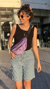 פאוץ' רוני גדול סגול קטיפה