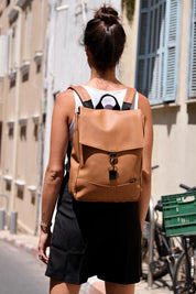 תיק גב סטודנטס בינוני קאמל רטרו