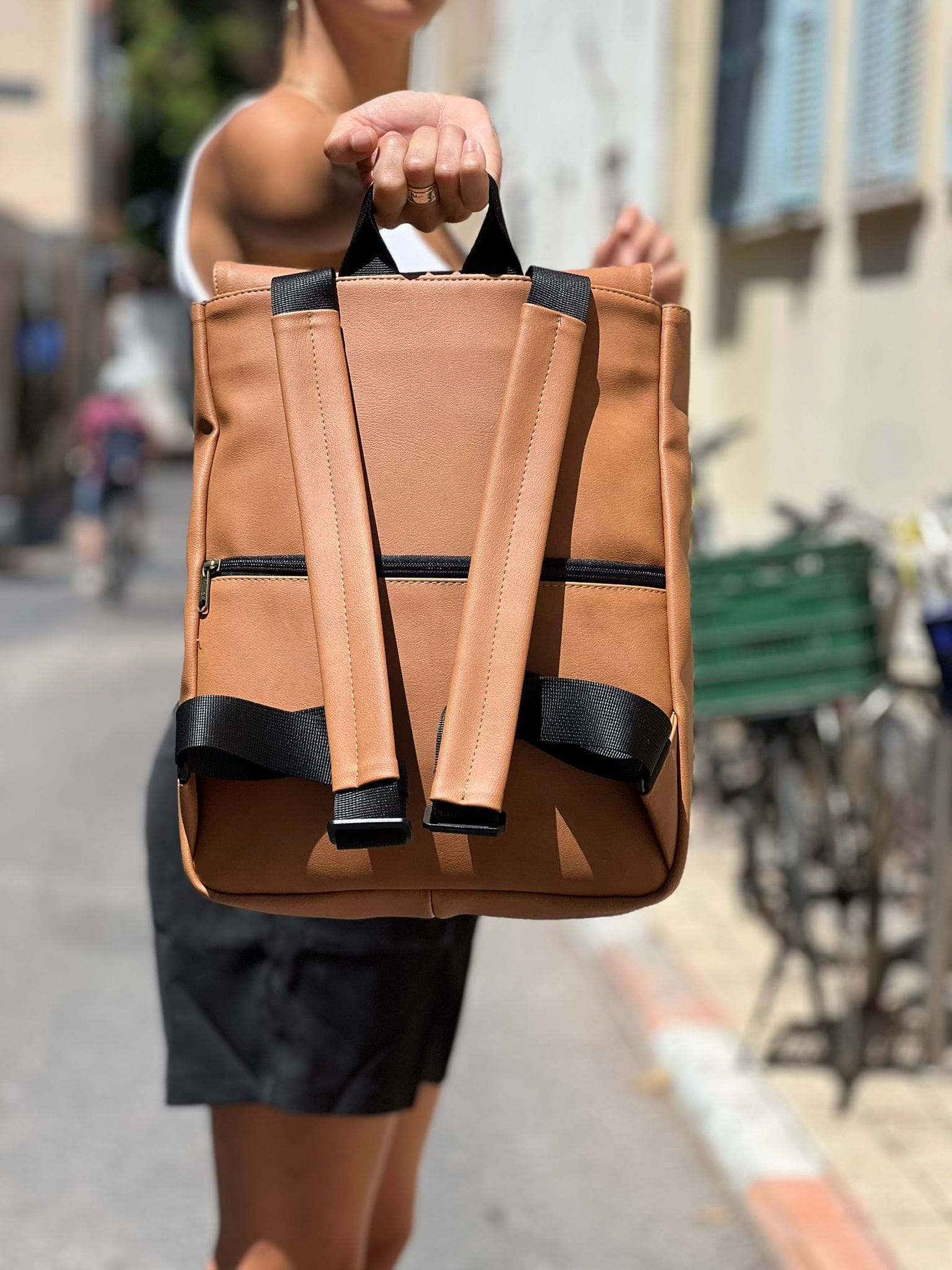 תיק גב סטודנטס בינוני קאמל רטרו