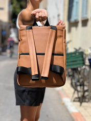 תיק גב סטודנטס בינוני קאמל רטרו