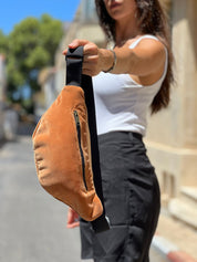 פאוץ' רוני גדול קטיפה כתום עתיק