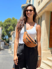 פאוץ' רוני גדול קטיפה כתום עתיק