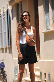 פאוץ' רוני גדול קטיפה כתום עתיק