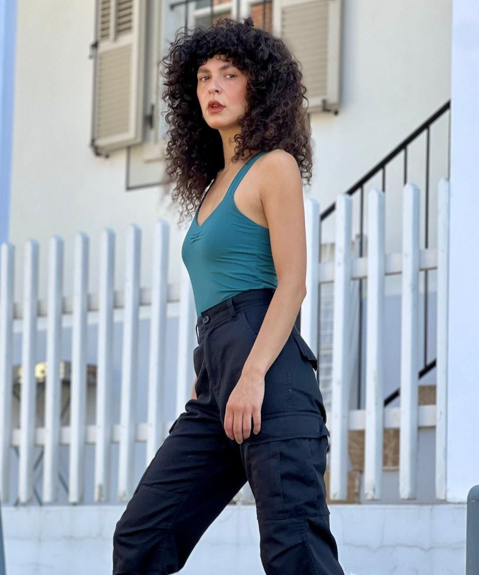 טופ שובל חדש ירוק בקבוק