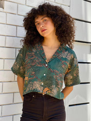 חולצה מכופתרת אוברסייז קימונו