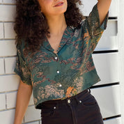 חולצה מכופתרת אוברסייז קימונו