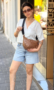 חולצה מכופתרת אוברסייז לבנה