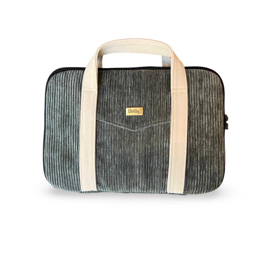 Green-Grey Corduroy iPad Bag -