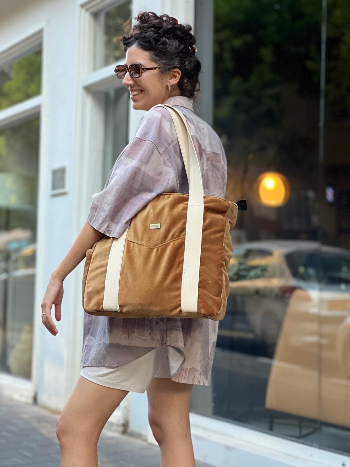 תיק צד גדול ללימודים NOKO קטיפה