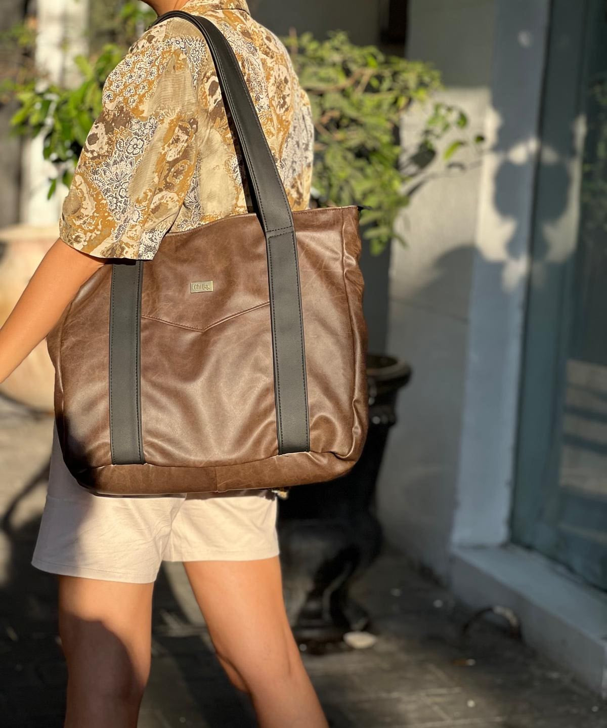 תיק צד גדול ללימודים NOKO חום רטרו