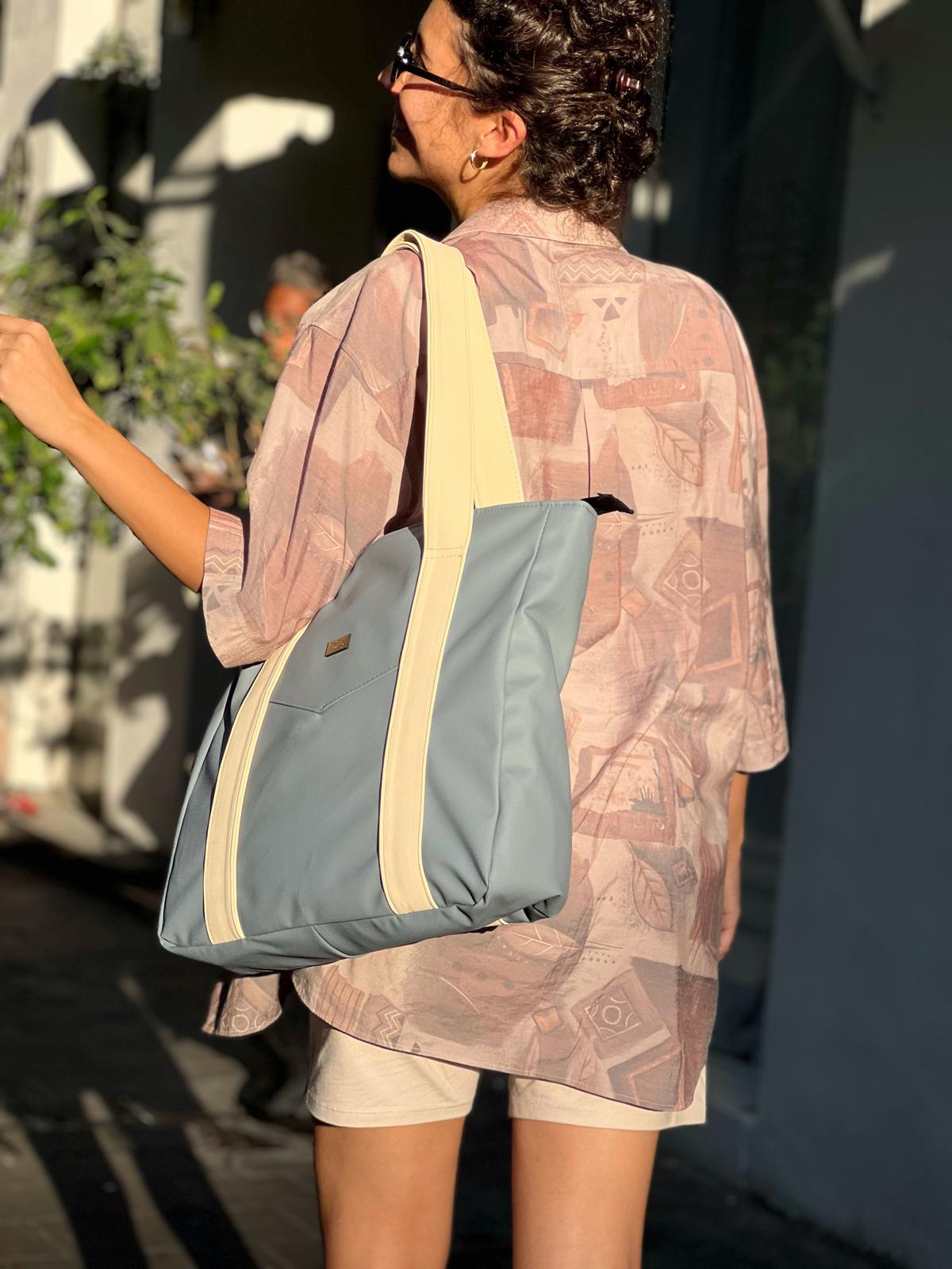 Pastel Light Blue NOKO Large Shoulder Bag -