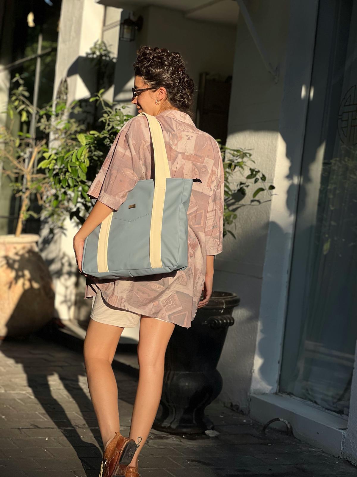 Pastel Light Blue NOKO Large Shoulder Bag -