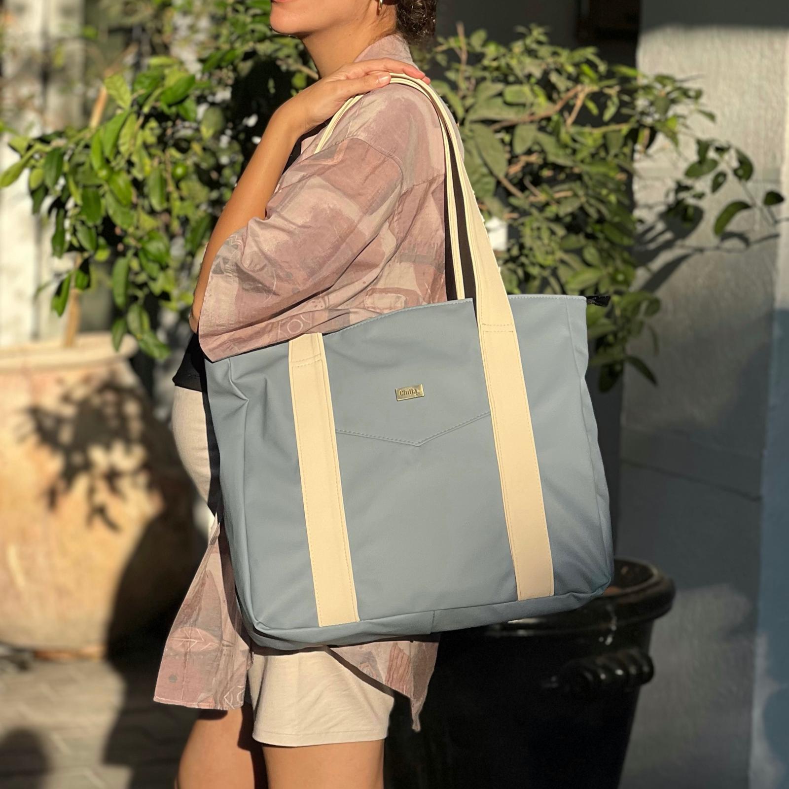 Pastel Light Blue NOKO Large Shoulder Bag -