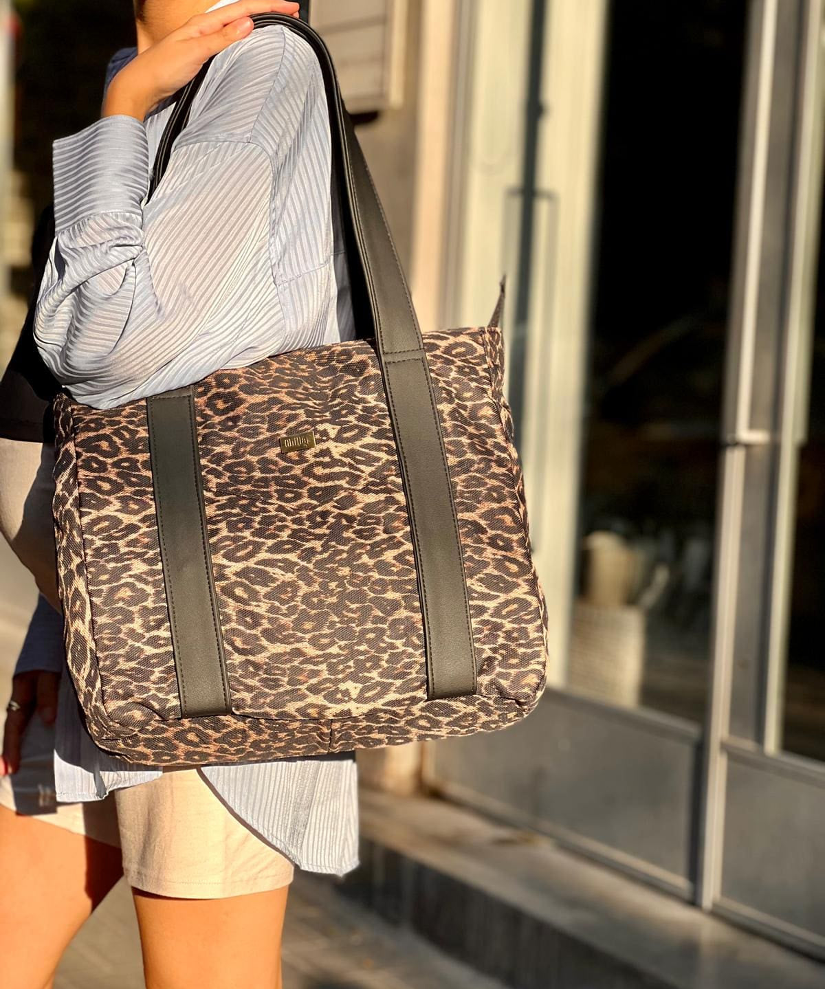 תיק צד גדול ללימודים NOKO מנומר