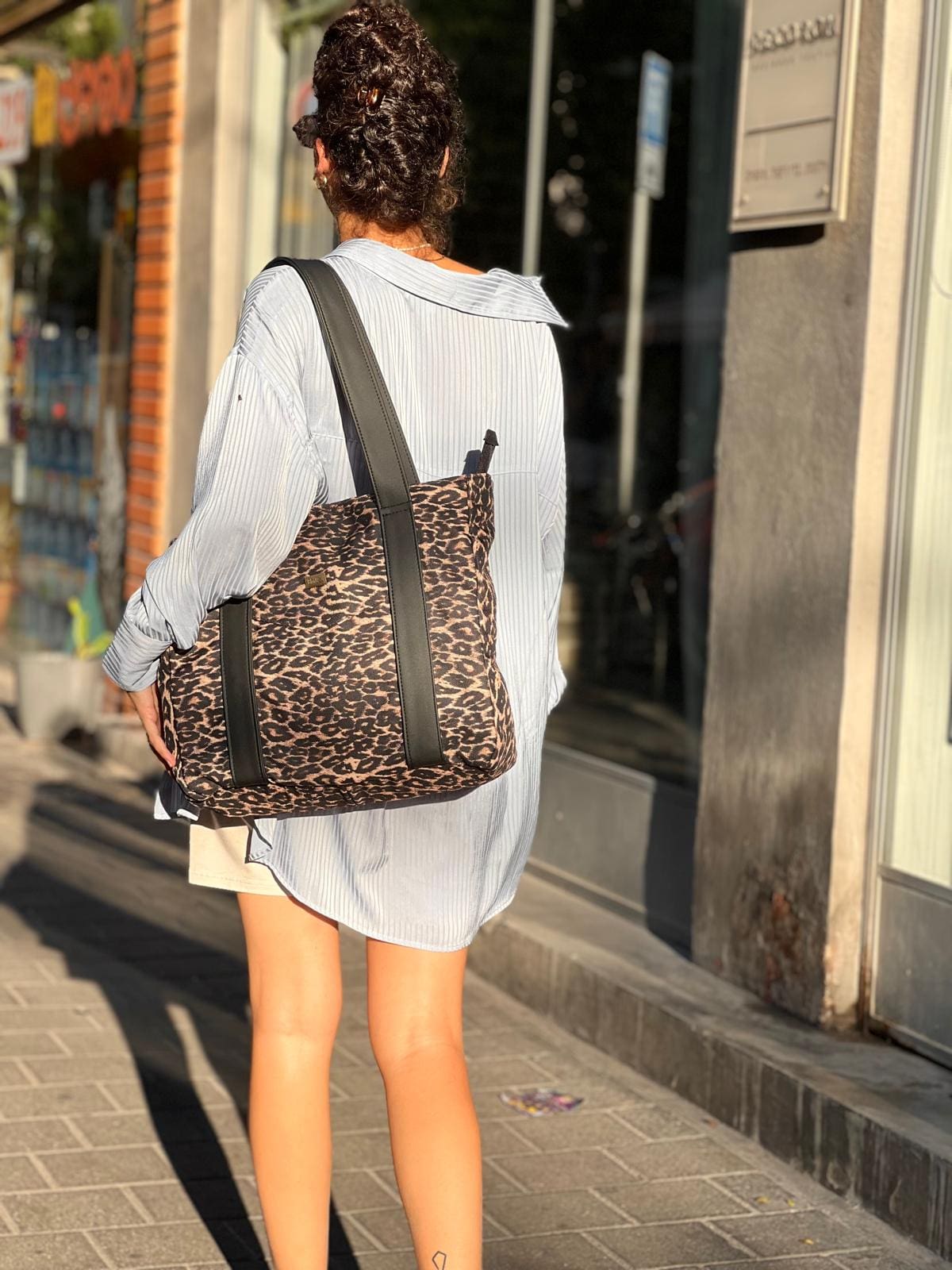 תיק צד גדול ללימודים NOKO מנומר