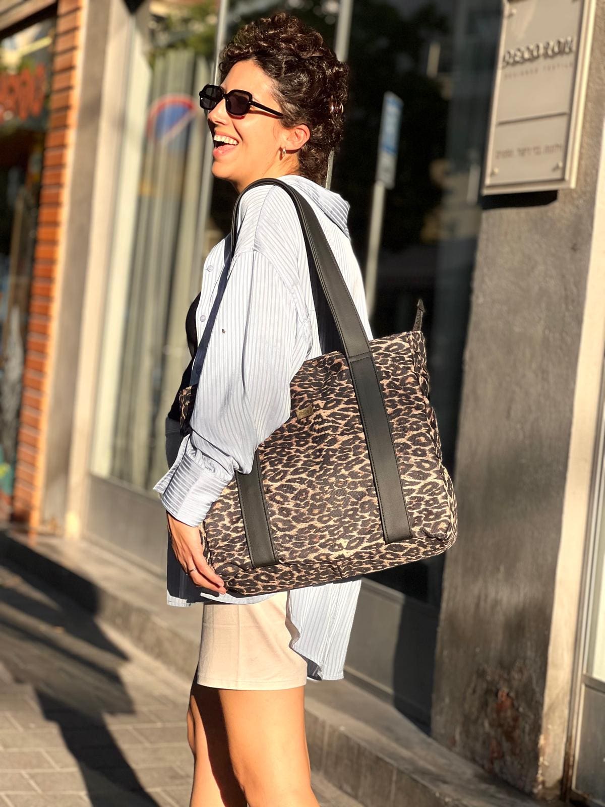 תיק צד גדול ללימודים NOKO מנומר