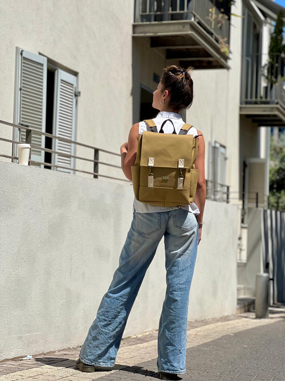 Mustard Canvas Unicorn Backpack