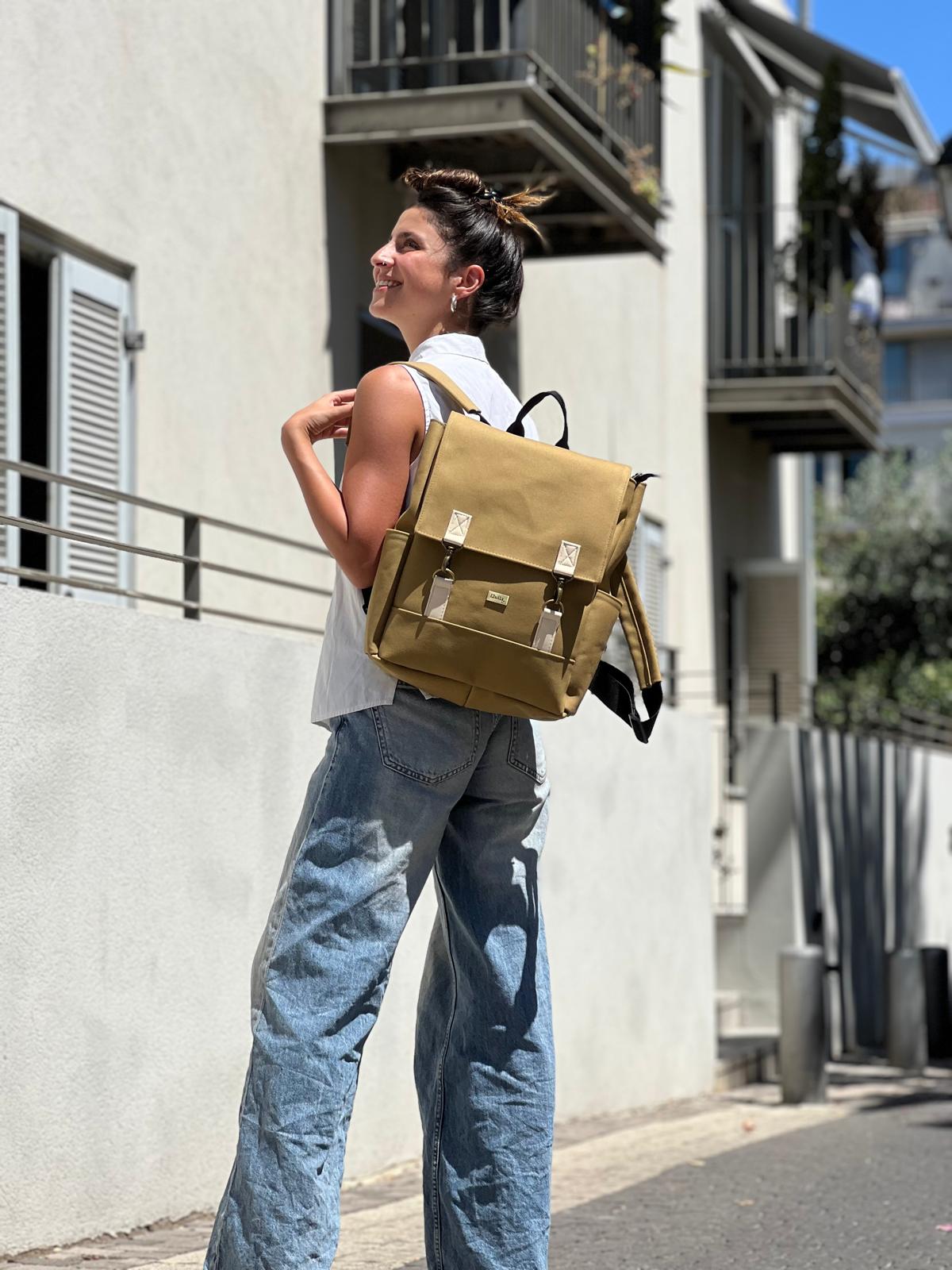 Mustard Canvas Unicorn Backpack